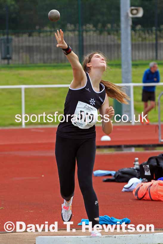 Womens under-17s shot putt, 2023 Northern Under-13s, Under-15s and Under-17s, Middlesbrough.  Photo: David T. Hewitson/Sports for All Pics